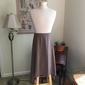 Taupe High-Low Circle Skirt